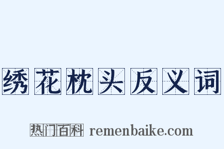 绣花枕头反义词是什么意思的图片
